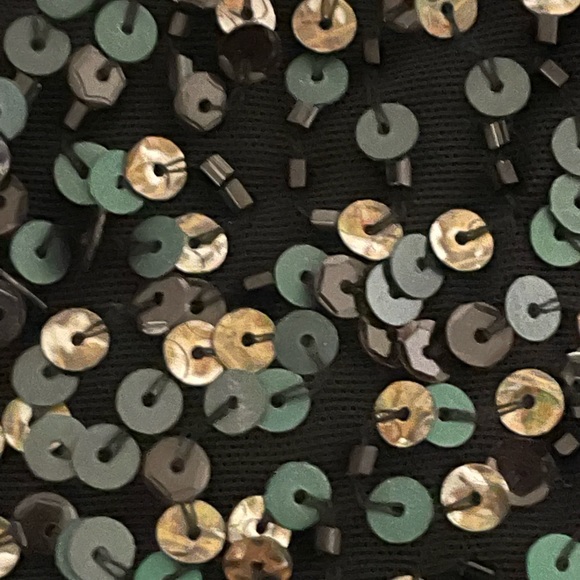 Alice+Olivia ❤️ scoop.black gold and green sequins black mini dress size 2 - Picture 8 of 11